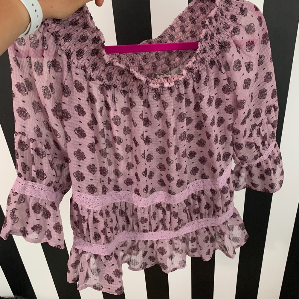 Charming Charlie’s Purple off the shoulder top